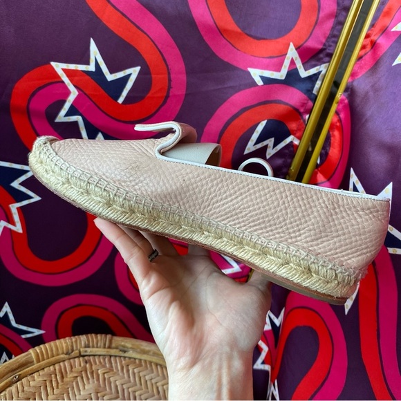 Sarah Flint Pink Leather Espadrilles Shoes Slip On Andrea Flats Pastel Blush - Picture 7 of 12